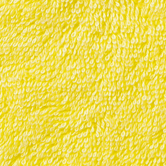 Ręcznik bawełniany 70x140 cm w intensywnym cytrynowym kolorze, matowa faktura, z jedwabistym wykończeniem. Widoczny wzór drobnych pętelek, idealny do łazienki lub spa. Produkt leżący na jednolitym tle, eksponujący szczegóły struktury.
