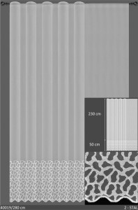 Firana z połyskiem biała wysokość 280 cm