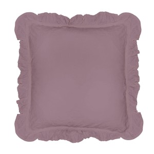 Komplet poszewek bawełnianych z falbanką 2x40x40 cm Stonewashed Exclusive Pale Mavue, fioletowa
