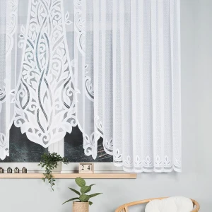 Firana gotowa POLA żakardowa, 500x160 cm, biała