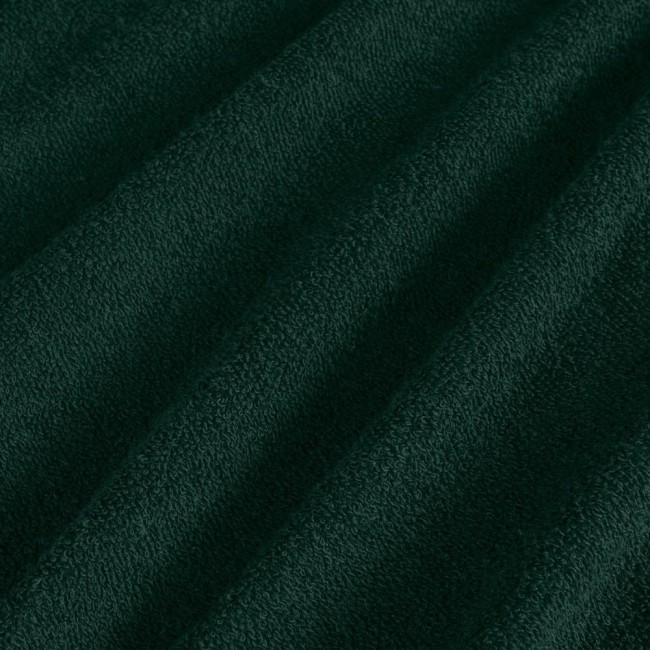 Pościel frotte w kolorze zieleni butelkowej, o wymiarach 200x220 cm, z teksturą miękkiego materiału, układająca się w falujące zagniecenia, idealna do aranżacji sypialni.