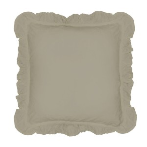 Komplet poszewek bawełnianych z falbanką 2x40x40 cm Stonewashed Exclusive Oxfordtan, szara
