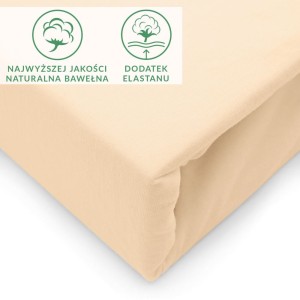 Prześcieradło jersey z elastanem z gumką 200x220 kolor beż