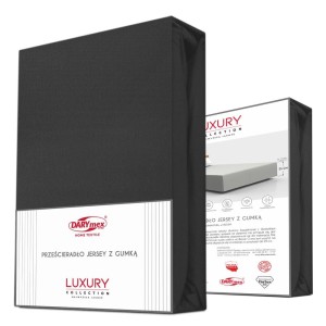 Prześcieradło jersey z elastanem z gumką 160x200 kolor czarny