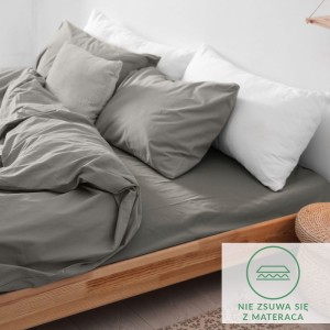 Prześcieradło flanelowe z gumką 90x200 kolor szary 160g/m2