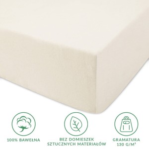 Prześcieradło jersey z gumką 70x140 kolor Ecru