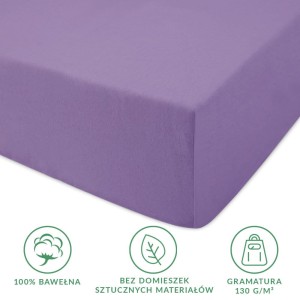 Prześcieradło jersey z gumką 40x90 kolor Jasny Fiolet