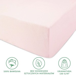 Prześcieradło jersey z gumką 200x220 kolor Róż kwarcowy