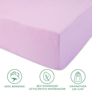 Prześcieradło jersey z gumką 180x200 kolor Wrzos