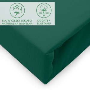 Prześcieradło jersey z elastanem z gumką 140x200 kolor zielony