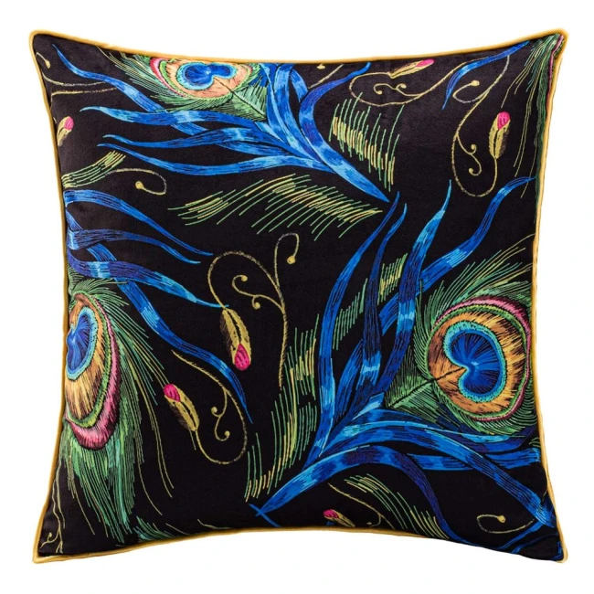 Czarna aksamitna poszewka dekoracyjna 43x43 cm  