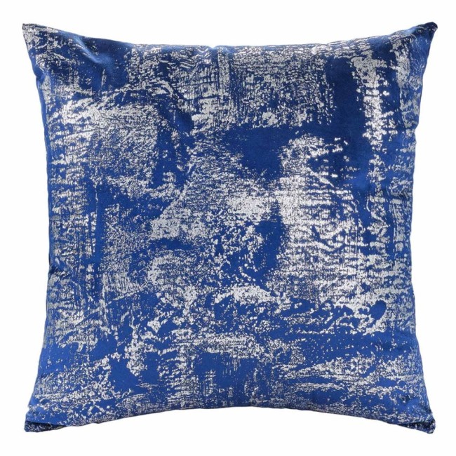  Elegancka błyszcząca ciemnoniebieska poszewka dekoracyjna ze srebrem 40x40 cm 