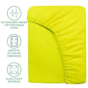 Prześcieradło frotte z gumką 60x120 kolor limonka