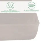 Ochronne prześcieradło z gumką 180x200 cm w kolorze popiel. Materiał chroni materac przed wilgocią i zabrudzeniami. W tradycyjnym stylu, dopasowane, elastyczne brzegi zapewniają stabilne mocowanie na materacu.