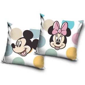 Poszewka dziecięca 40x40 Myszka Mickey i Minnie kolorowa, miękki velvet