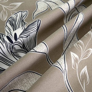 Pościel satyna bawełniana 160x200 Luxury Premium Vitale brązowa w kwiaty
