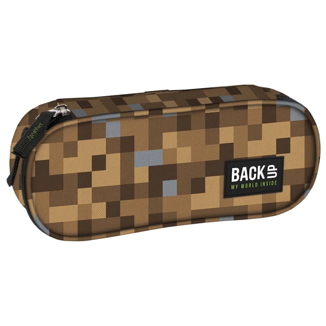 Brązowy jednokomorowy piórnik szkolny Minecraft 