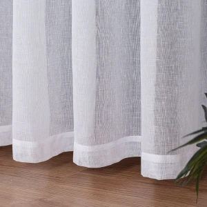Firana na przelotkach gładka 140x250 gotowa Libi, biała z etaminy