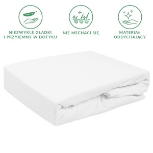 Prześcieradło frotte z gumką 120x200 kolor biały PREMIUM