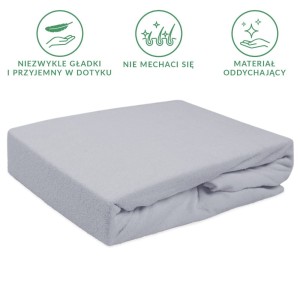 Prześcieradło frotte z gumką 180x200 kolor popiel PREMIUM