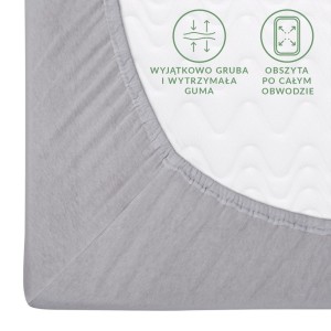 Prześcieradło jersey z gumką 90x200 kolor popiel PREMIUM