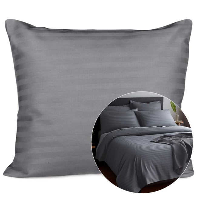  Elegancka szara satynowa poszewka bawełniana 70x80 cm 