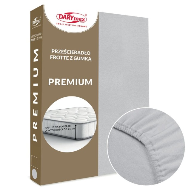  Grube wytrzymałe bawełniane prześcieradło frotte Premium popielate 200x220 cm 