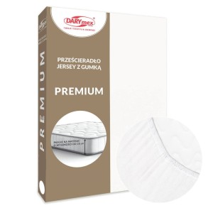 Prześcieradło jersey z gumką 120x200 kolor biały PREMIUM