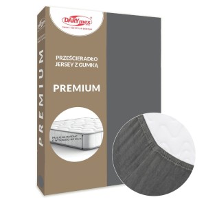 Prześcieradło jersey z gumką 180x200 kolor szary PREMIUM