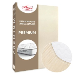 Prześcieradło jersey z gumką 140x200 kolor jasny beż PREMIUM