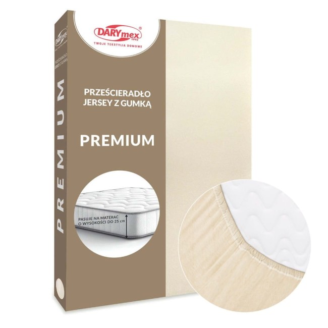  Grube wytrzymałe miękkie bawełniane prześcieradło jersey premium 120x200 w jasnobeżowym kolorze 