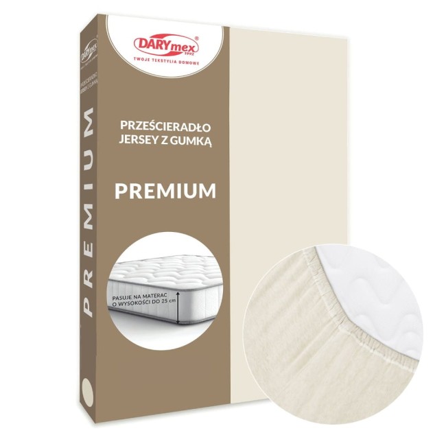  Grube wytrzymałe miękkie bawełniane prześcieradło jersey premium 120x200 w kolorze ecru 