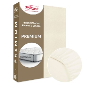 Prześcieradło frotte z gumką 180x200 kolor ecru PREMIUM