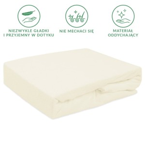 Prześcieradło frotte z gumką 180x200 kolor ecru PREMIUM