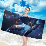 Ręcznik plażowy 100x180 Magiczne motyle szybkoschnący z mikrofibry duży