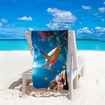 Ręcznik plażowy 100x180 Żółw w oceanie szybkoschnący z mikrofibry duży