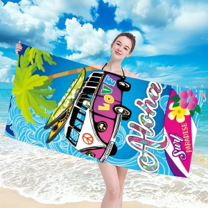 Ręcznik plażowy 100x180 Aloha Love szybkoschnący z mikrofibry duży
