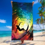 Ręcznik plażowy 100x180 Surfer szybkoschnący z mikrofibry duży