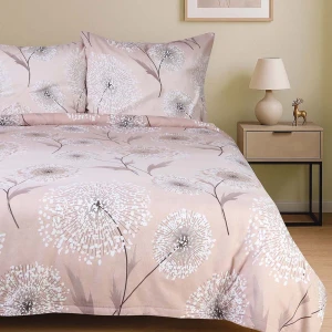 Pościel flanelowa 140x200 Aureli Beige dmuchawce beżowa, Flanelove