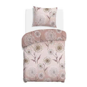 Pościel flanelowa 140x200 Aureli Beige dmuchawce beżowa, Flanelove