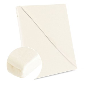 Prześcieradło bawełniane bez gumki 160x200 + dodatkowe 5cm po bokach kremowe