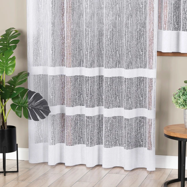  Delikatna elegancka firana biała gotowa 200x250 cm 