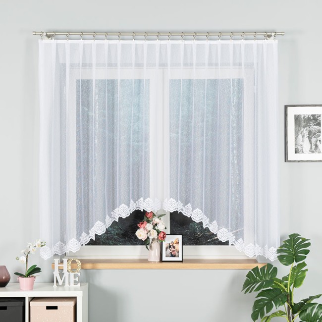  Delikatna elegancka gotowa firana biała 330x160 cm 