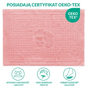 Dywanik łazienkowy 50x70 Stopki kolor ciemny róż DD