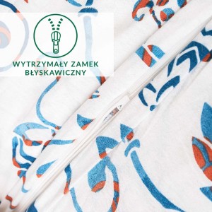Pościel bawełniana 135x200 Kolorowe wzorzyste kwiaty, biała z dzianiny jersey