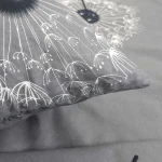 Pościel bawełniana 140x200 Dandelion szara w białe i czarne dmuchawce, Cottonlove