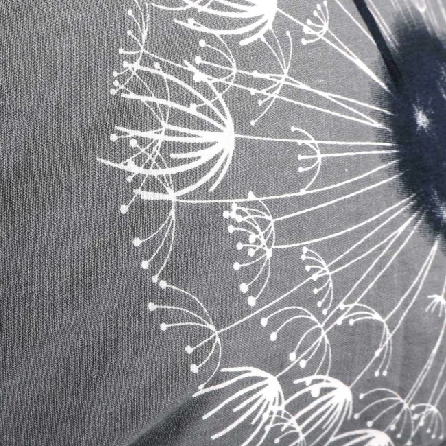 Pościel bawełniana 140x200 Dandelion szara w białe i czarne dmuchawce, Cottonlove