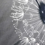 Pościel bawełniana 220x200 Dandelion szara w białe i czarne dmuchawce, Cottonlove