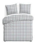 Pościel bawełniana 160x200 Grid szara klasyczna krata, Cottonlove