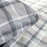 Pościel bawełniana 140x200 Grid szara klasyczna krata, Cottonlove